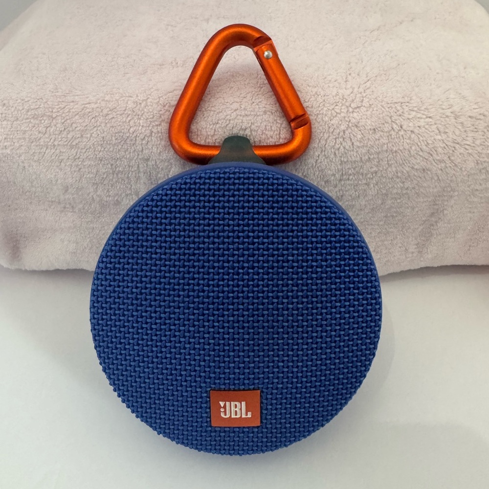 JBL Clip2 Blue and Orange Portable Speaker with Carabiner